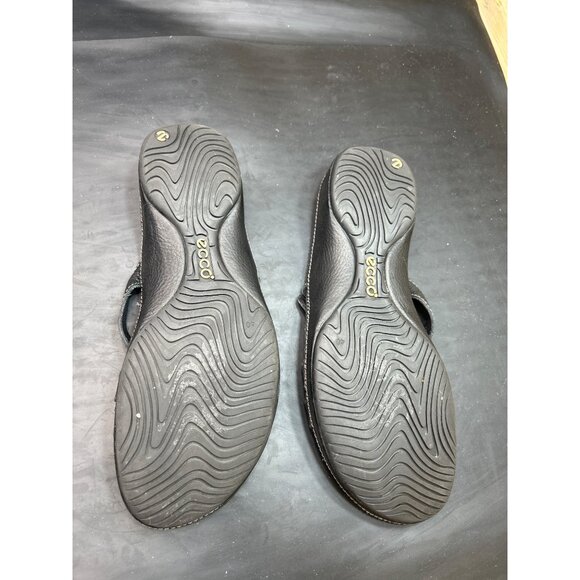 Ecco Womens Black Leather Slide Sandals Size 40 EU US 9 - 9.5 - Picture 5 of 6